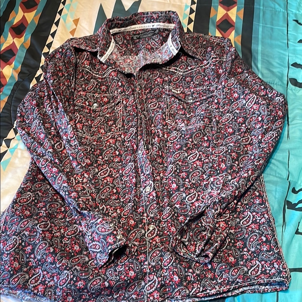 Paisley Print Dress Shirt,western style